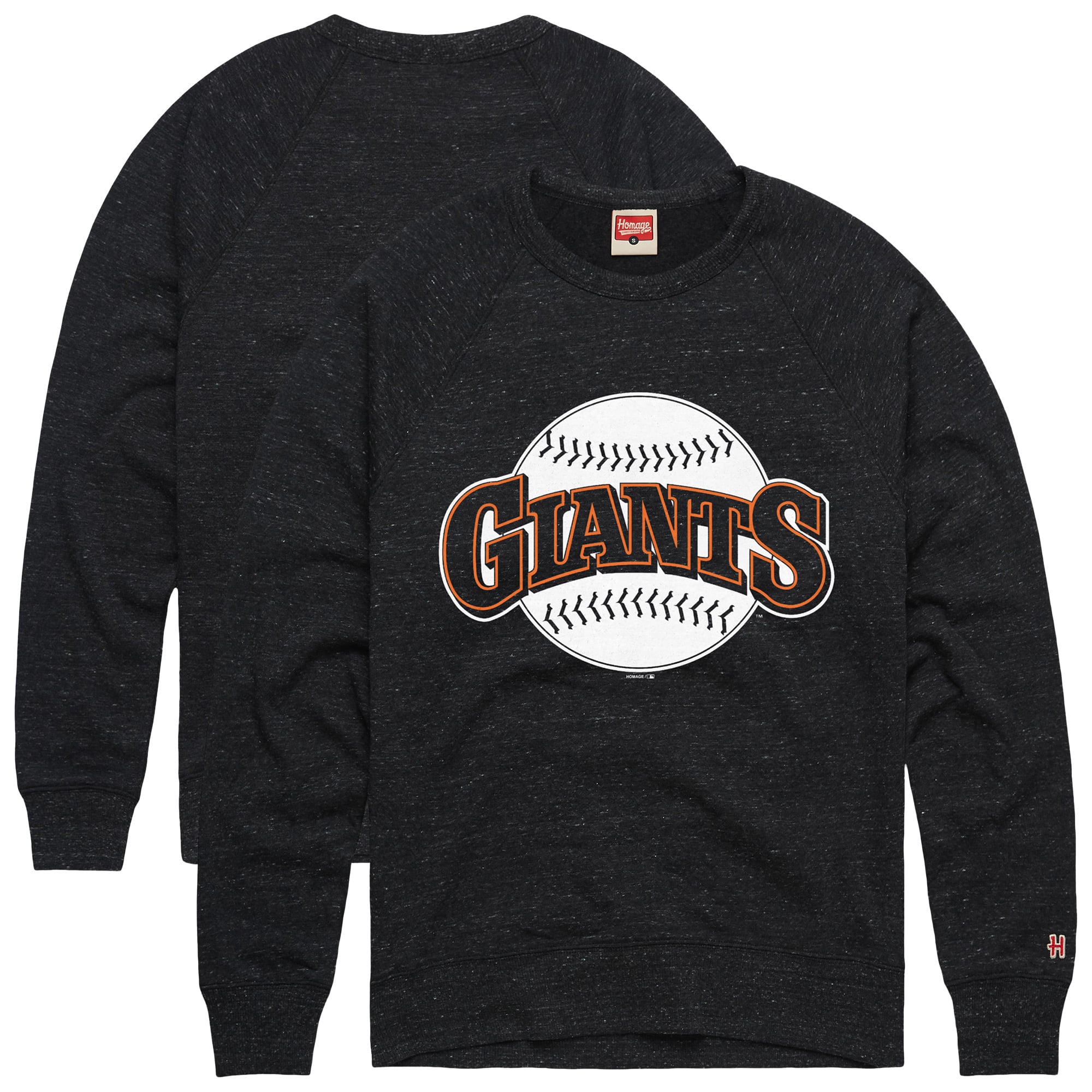 Men's Homage  Charcoal San Francisco Giants Retro Tri-Blend Pullover Sweatshirt